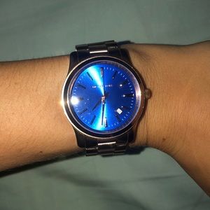 MK blue faced watch